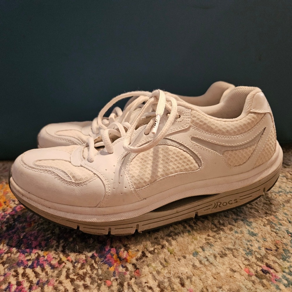 Abeo Rocs Ashlin White Leather Comfort Walking Shoes Women's Size 7.5